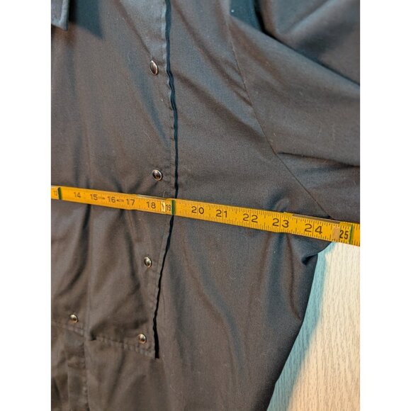 Vintage Ely Diamond Pearl Snap Chef Shirt Mens XL Long Sleeve Adult Black - Picture 4 of 6